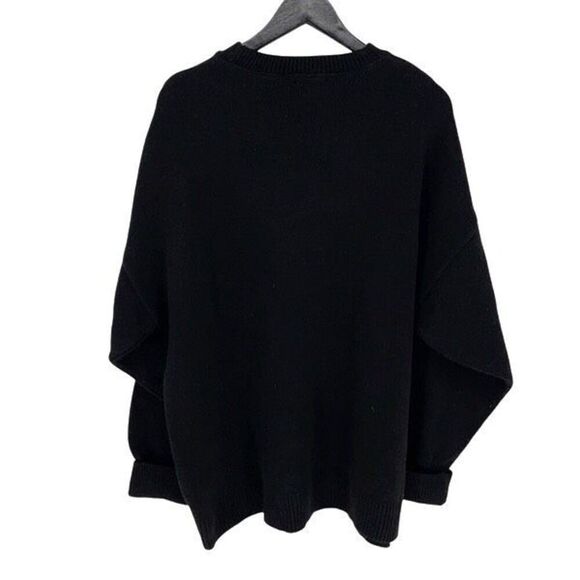 Topshop Curve Knit New York Sweater in Monochrome Black Size 8-10 Medium‎ - Picture 5 of 11
